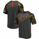 Detroit Red Wings Fanatics Branded Heathered GrayCamo Recon Camo Raglan T-Shirt,baseball caps,new era cap wholesale,wholesale hats